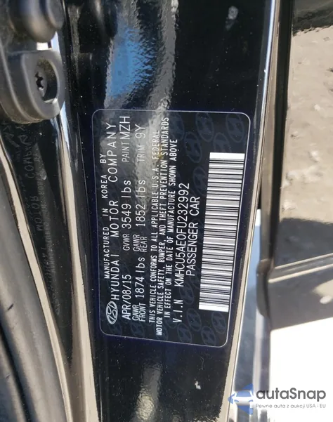 2015 Hyundai Accent Gls из США, поврежденный, VIN KMHCU5AE0FU232992